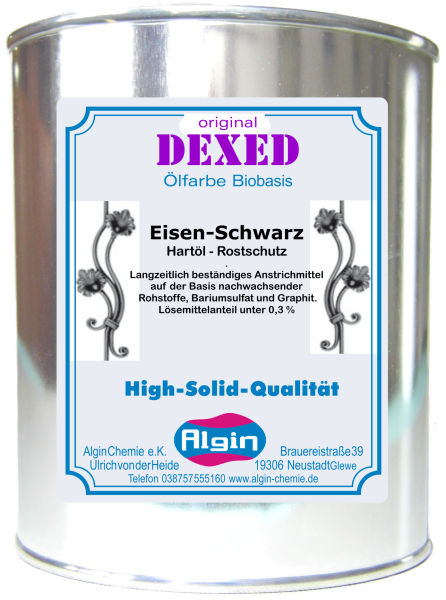 Eisen-Schwarz 750ml Blechdose Hartölfarbe Rostschutzfarbe Ölfarbe öko